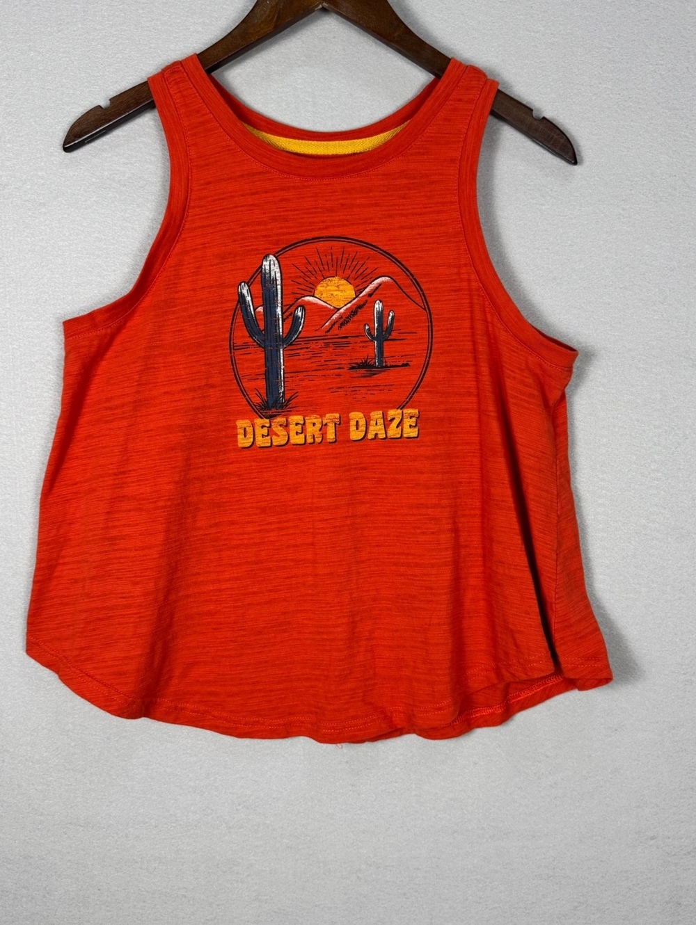 Soft Measure Girls Medium Orange Graphic Tank Top
